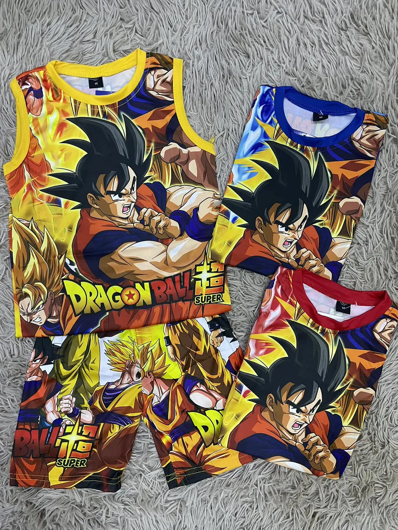 2026 Kid's Terno Jersey DRAGON BALL  Anime Men's Cosplay Set Print Gym T-shirt Breathable Shorts Quick Dry Sports Kids Set Y2k