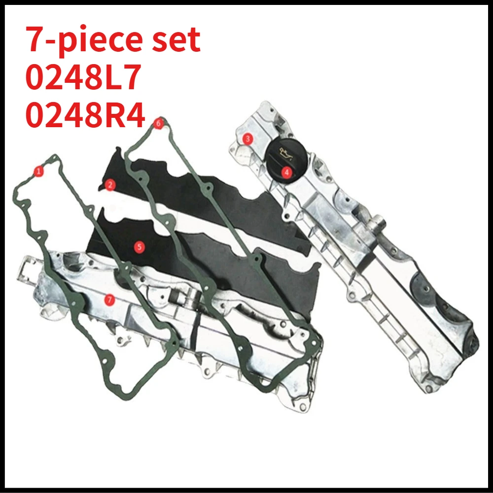 

For Peugeot 206 207 301 307 308 408 Citroen C4 Sega CYLINDER-HEAD COVER Aluminum valve cover assembly 7-piece set 0248L7 0248R4