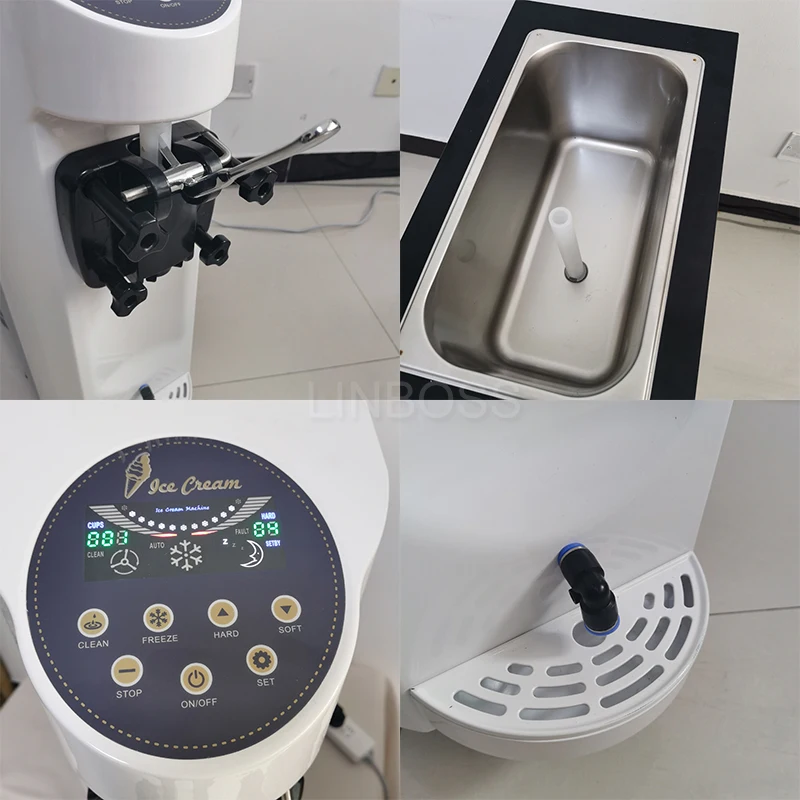 

Новинка 2023 года, коммерческая мини-настольная машина, маленькая машина для приготовления мороженого, домашняя машина для мягкой подачи, машина для приготовления мягкого мороженого с одним вкусом