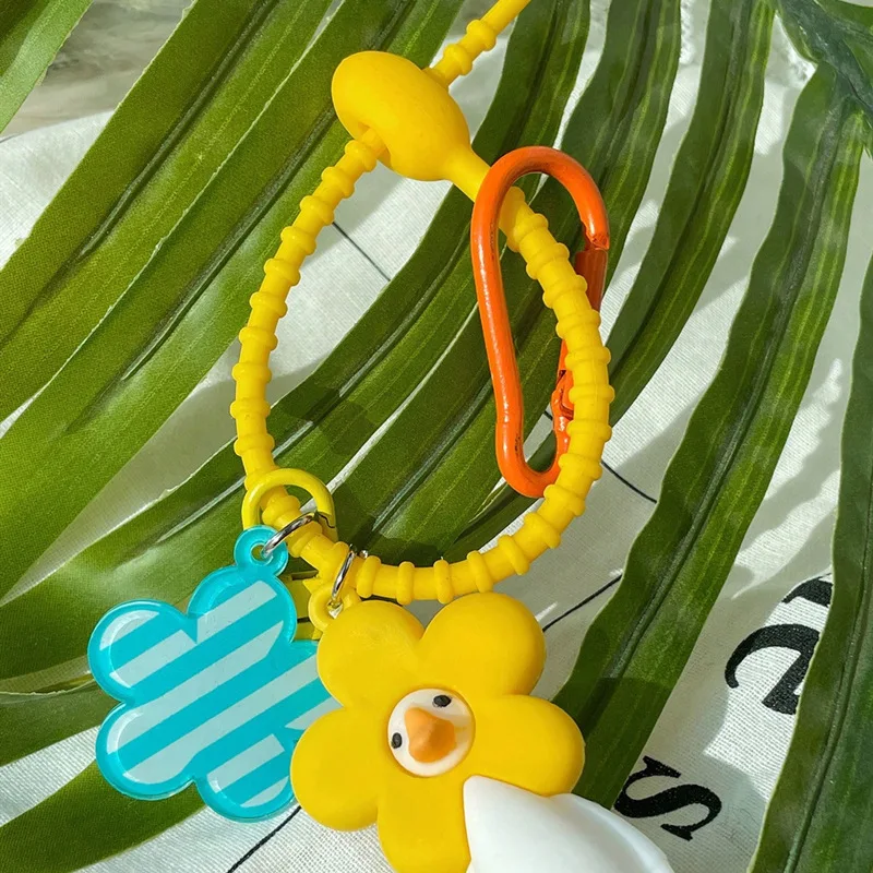 Cute Cartoon Yellow Duck Keychain Fashionable Student Pendant Exquisite Personalized Small Gift Accessory image 5
