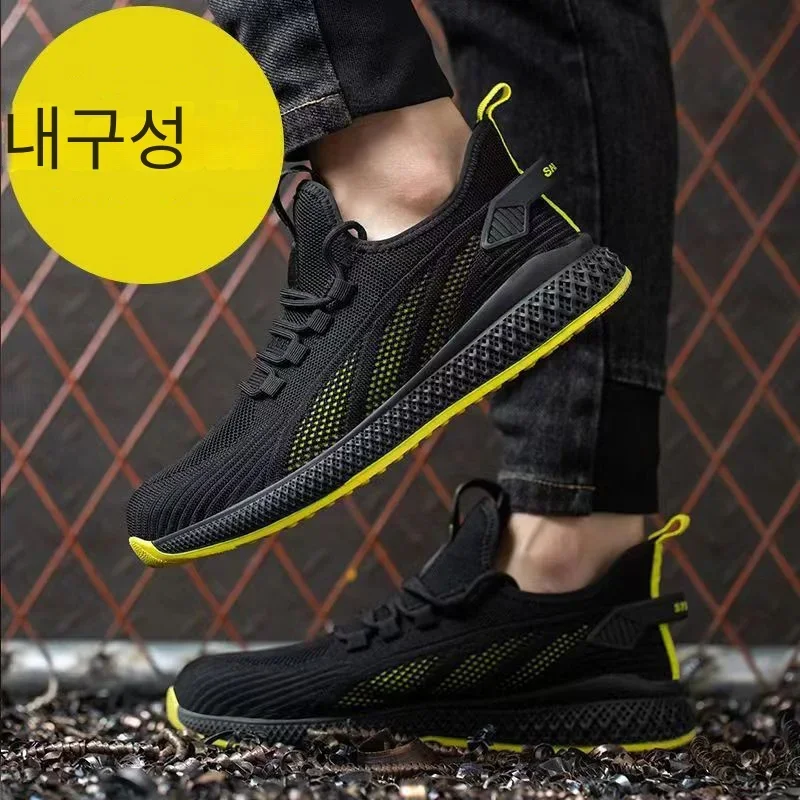 Breathable Men Safety Work Shoes Steel Toe Cap Puncture-Proof Sneakers Non-slip Indestructible Boots Lightweight Footwear