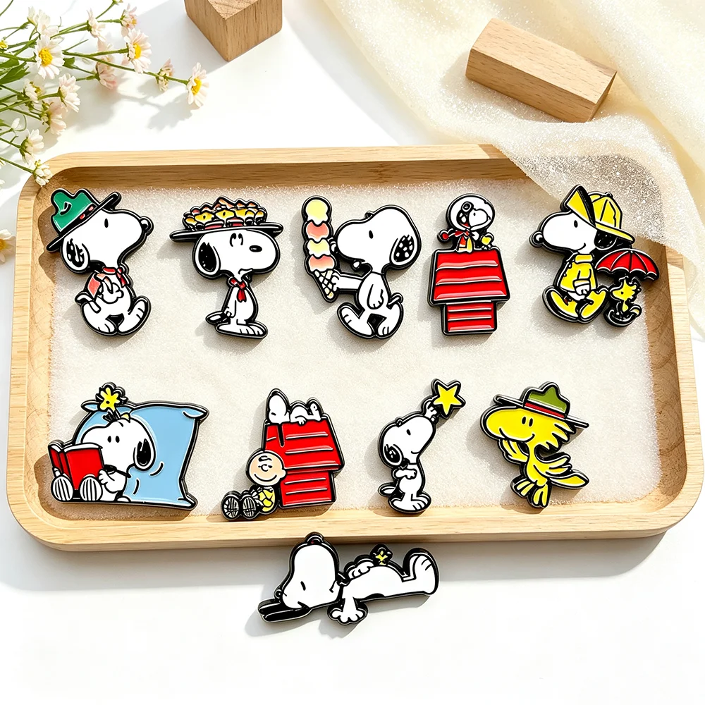 10Pcs Cute Cartoon Puppy Dog & Bird Enamel Pins Set Collectible Metal Lapel Brooches Puppy Decorative Badges for Backpacks