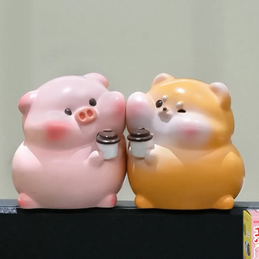 8 stks/set Bureau Ornament Computer Monitor Decoratie Vee Paard Scherm Diermodel Computer Display Cartoon Middenconsole