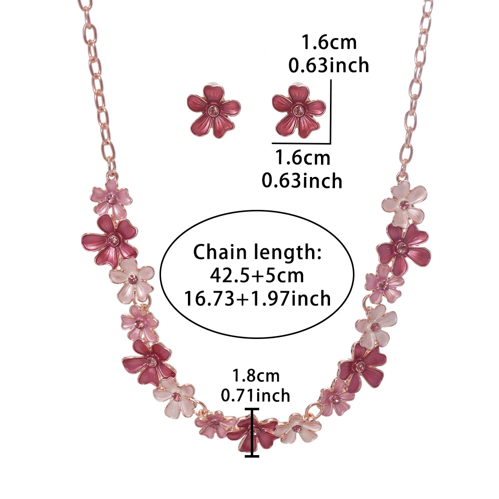 Cring Coco Trendy Necklace Earrings Sets Fashion Flower shape Zinc Alloy Necklaces Earring Set Ladies Fashion Jewelry 2023