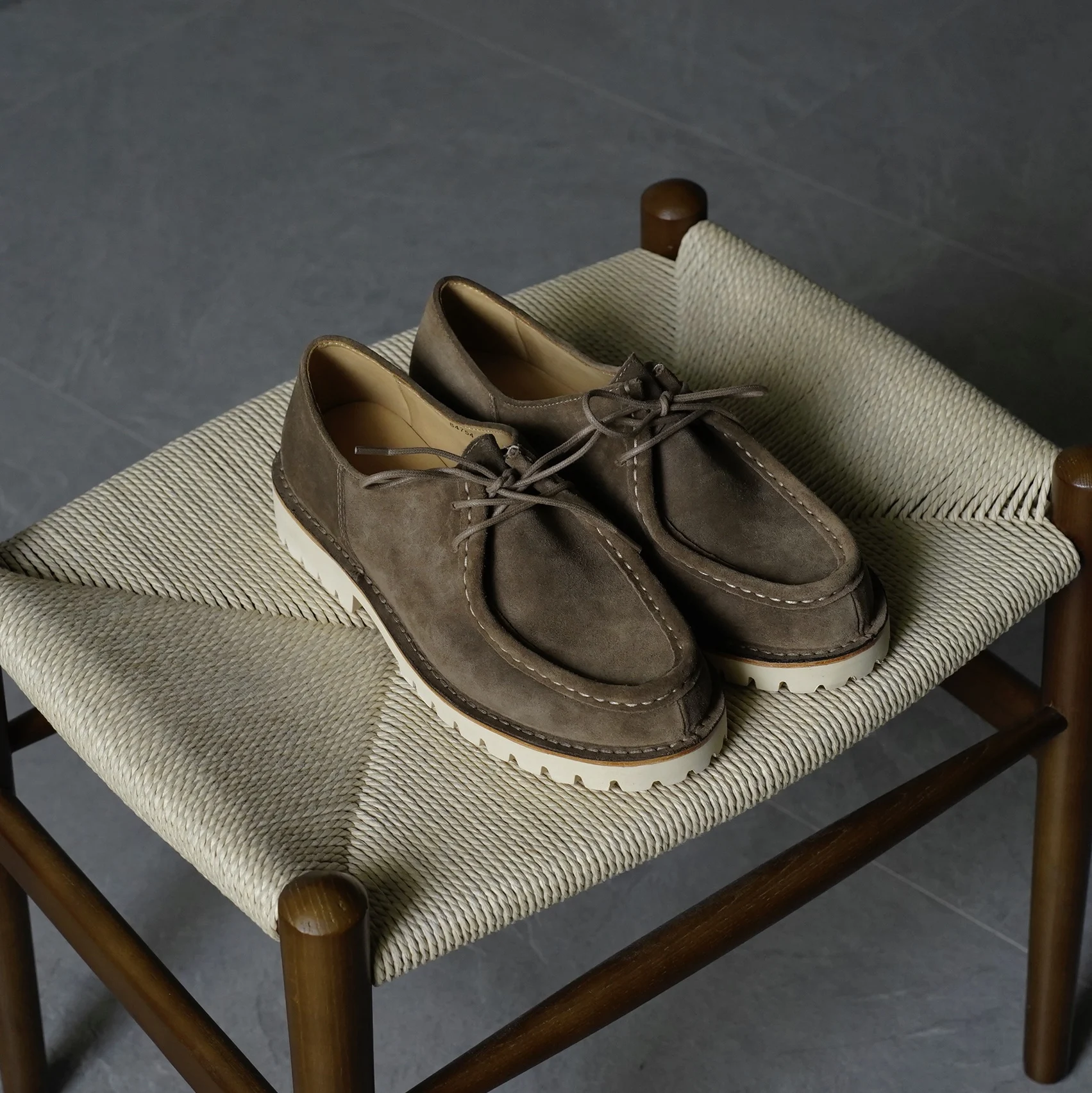 Turned Out Sewn Leather Michael Derby Shoes Classic Indian Style Wallabee Shoes Vintage Desert Boots Goodyear Welted Footwear