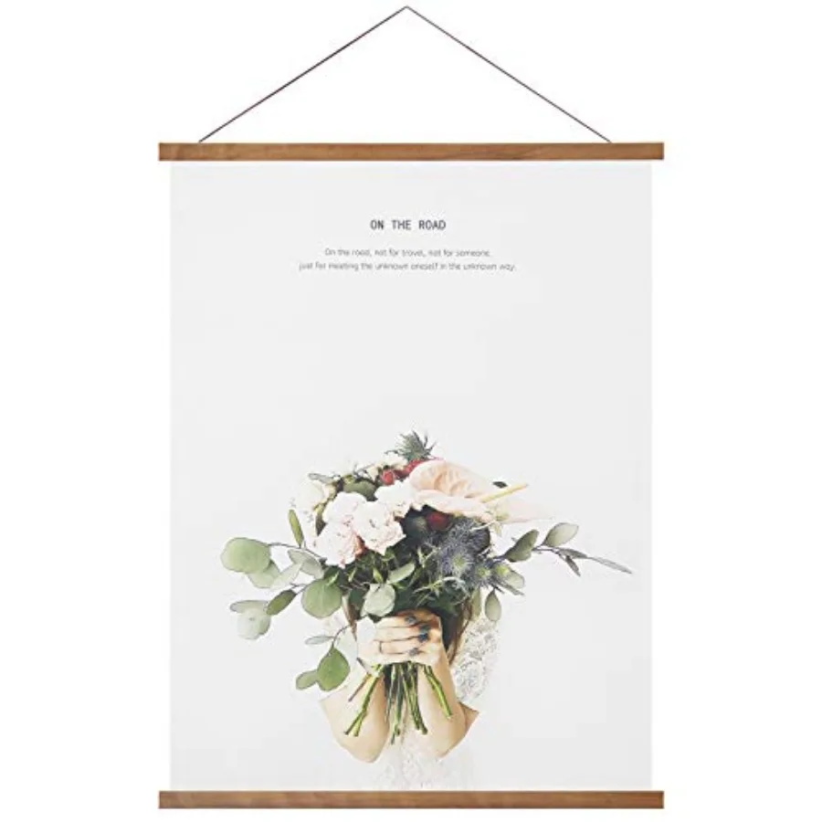 Magnetic Poster Frame Hanger, 12x16 12x18 12x20 12x24 Light Wood Wooden Frames Hangers for Photo Picture Art Canvas Print Artwo