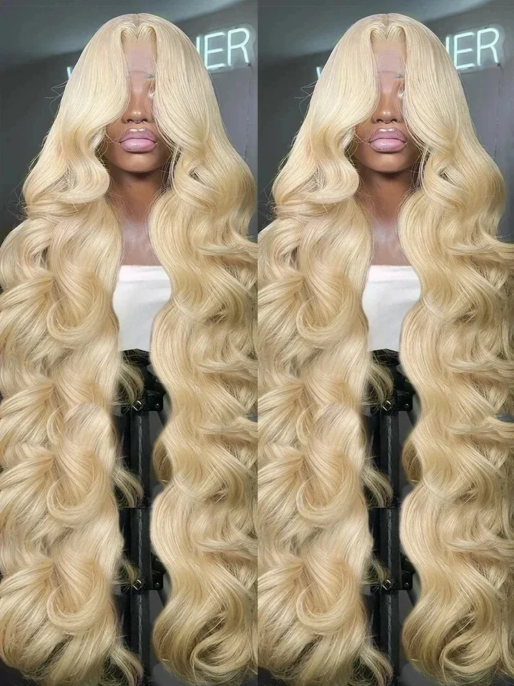 13x6 HD Transparent 613 Lace Frontal Wig 220% 13x4 Honey Blonde Color Brazilian Body Wave Lace Front Human Hair Wigs For Women