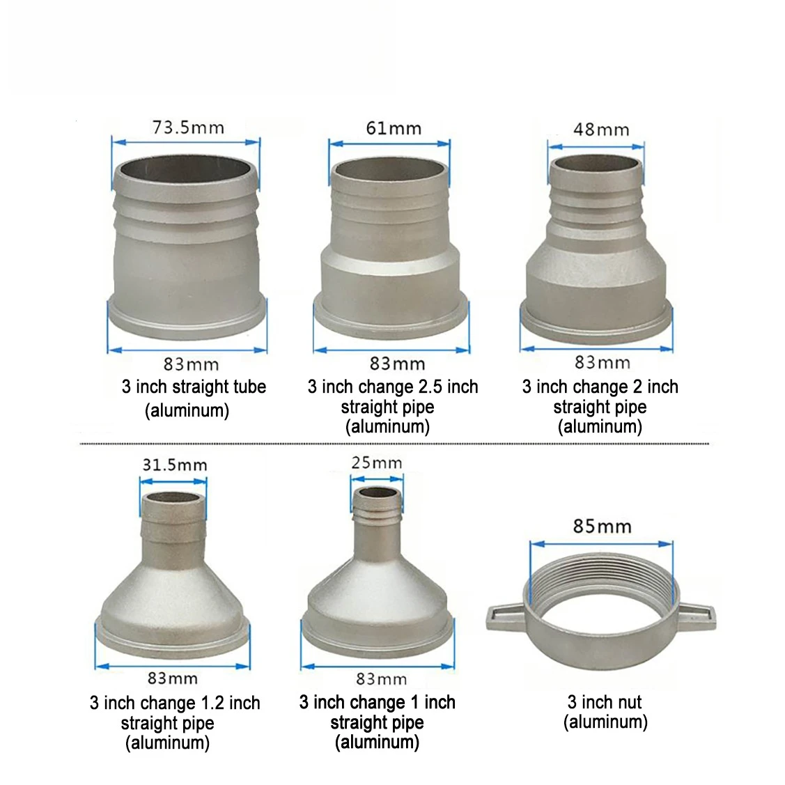 

One Set New Water Pump Fittings 3 Inch Aluminum Pipe Connector Wrench With Rubber Gasket Pump Connecting Pipe Fitting