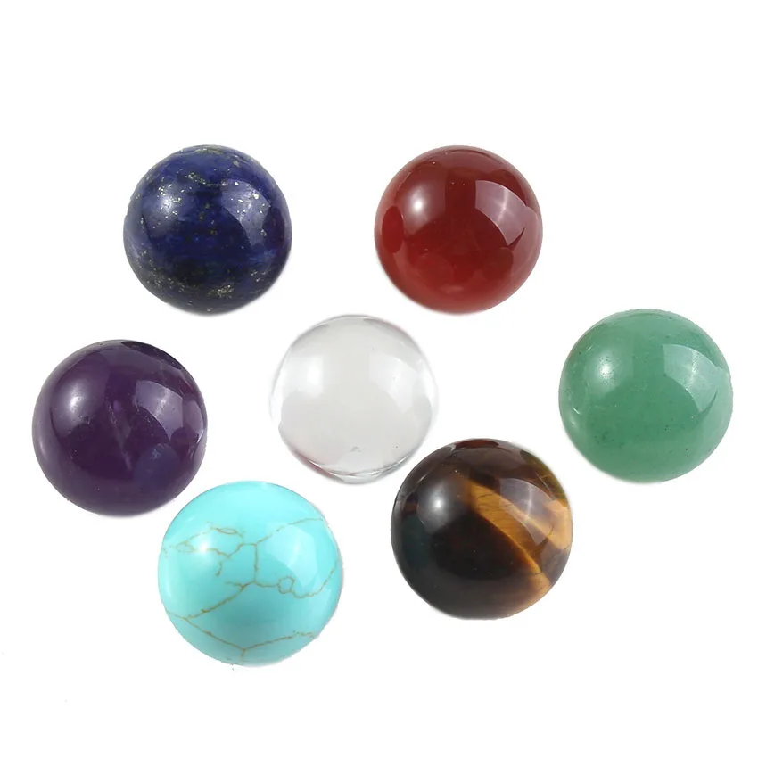 16mm Crystal Round Beads Stone For DIY Earrings Pendants Necklce Natural Amethyst Rose Quartz Reiki Agate Gemstone Beads No Hole