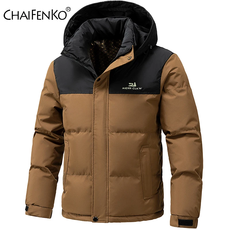 

Winter Fashion Detachable Hat Men Jacket New Casual Thicken Keep Warm Solid Parka Outdoors Simplicity Comfort Windproof Coat Men