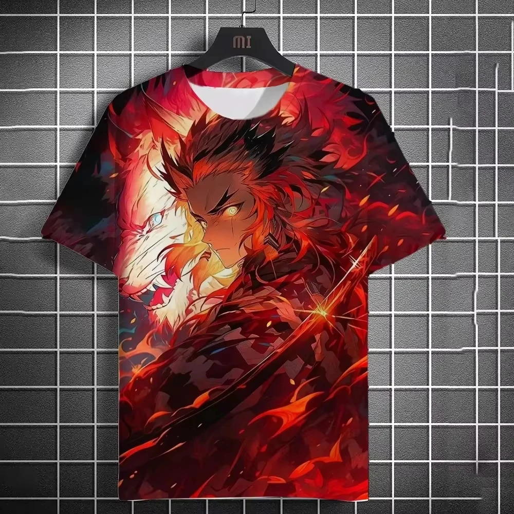 Summer New Men's T-shirt Anime Graphics 3D Printing Women Short Sleeve Summer Fashion Trend Oversized Kid T-shirt Street T-shirt image 2