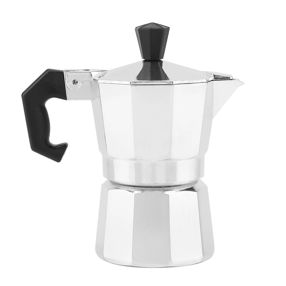 50mL 1 Cup Aluminum Italian Type Moka Pot Espresso Coffee Maker Stove Home Office Use