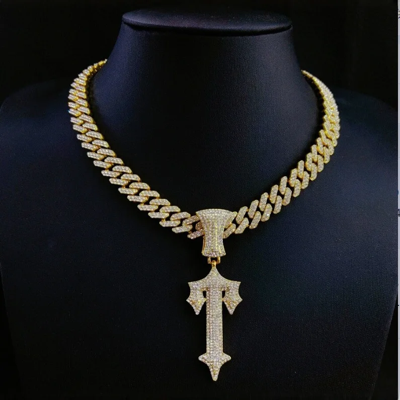 DIY accessories Vång cchthp Alloy Cross Sword Pendant Full Diamond Cuban Chain Cross Border Men's Pendant view 3