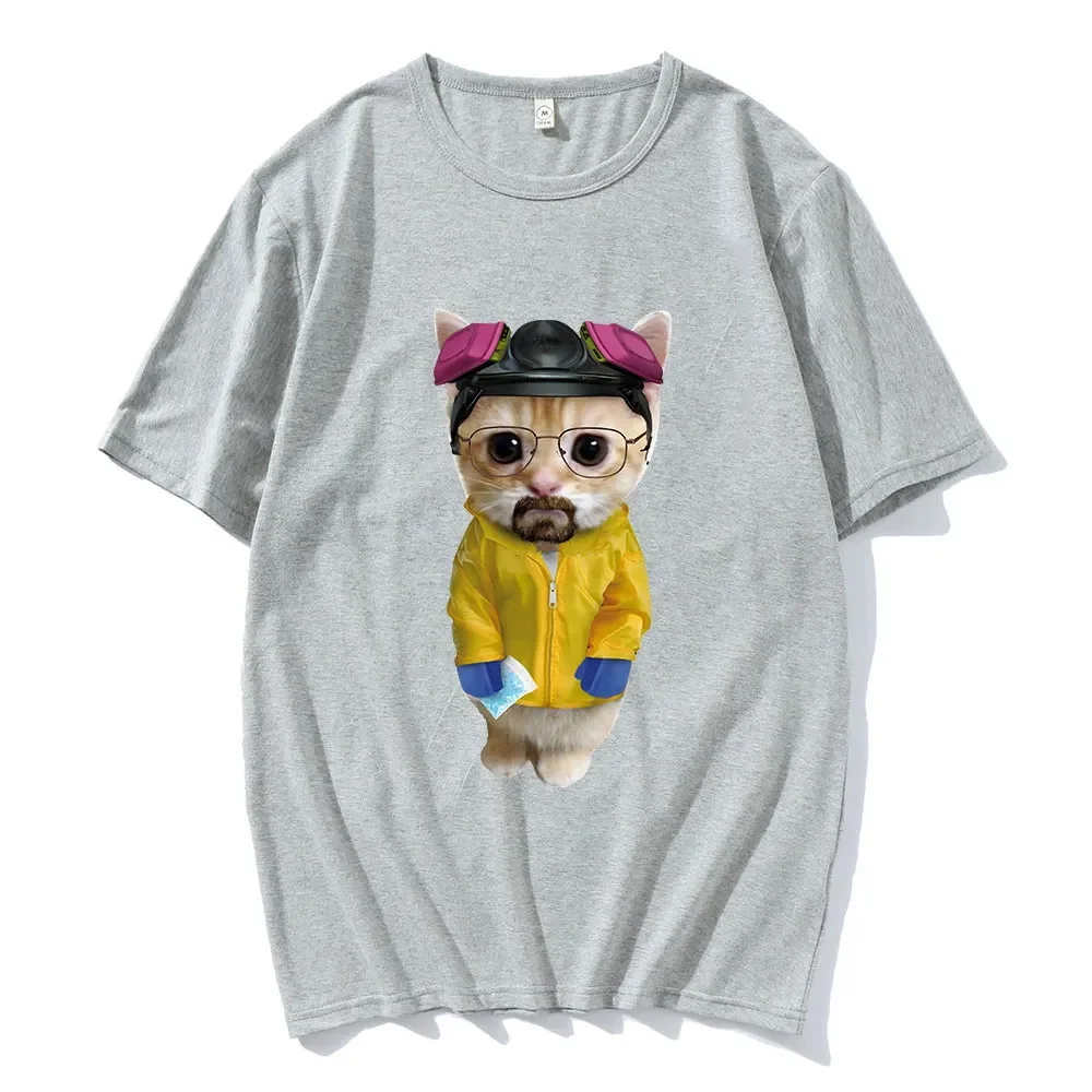 Programa de TV masculino e feminino Breaking-Bad T-Shirt, Engraçado, Breaking Cat, Munchkin Kitty, Chorando, Engraçado Kitty, Plus Size