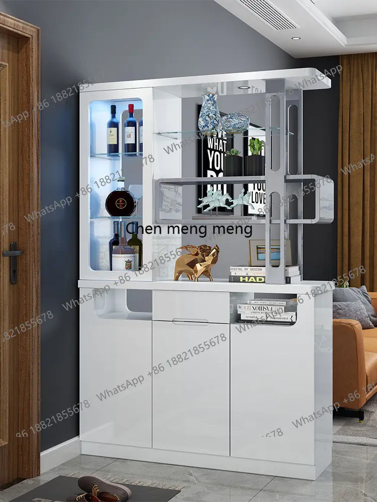 

Entry living room modern simple entrance shoe cabinet integrated partition wine cabinet screen storage