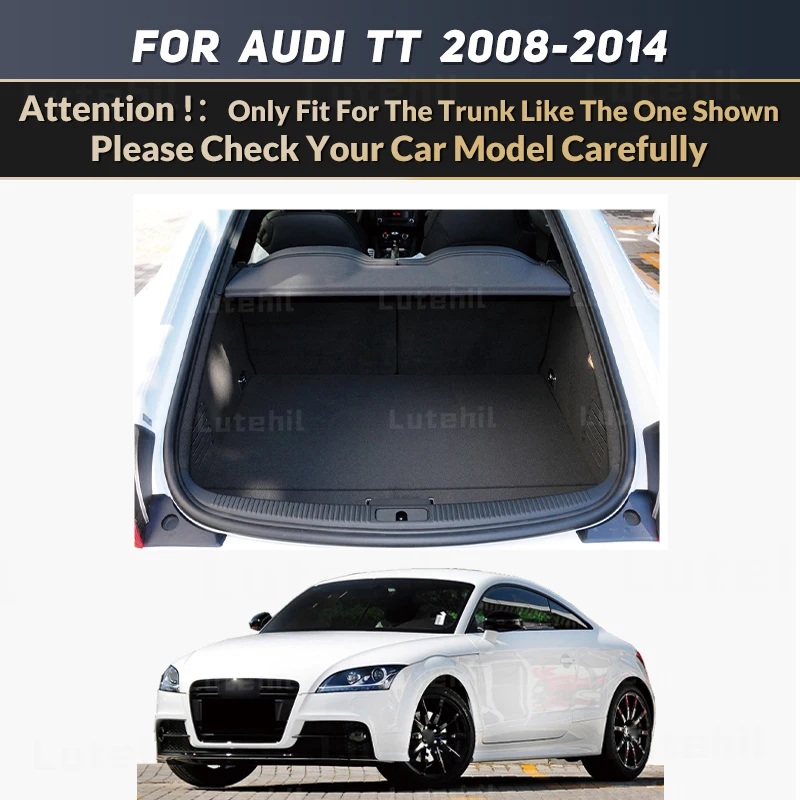 Cargo Liner For Audi TT Hardtop Roadster 4-Seat 2008-2014 Car Trunk Mats Carpet With Backrest Protectors Cargo Mats Accessories