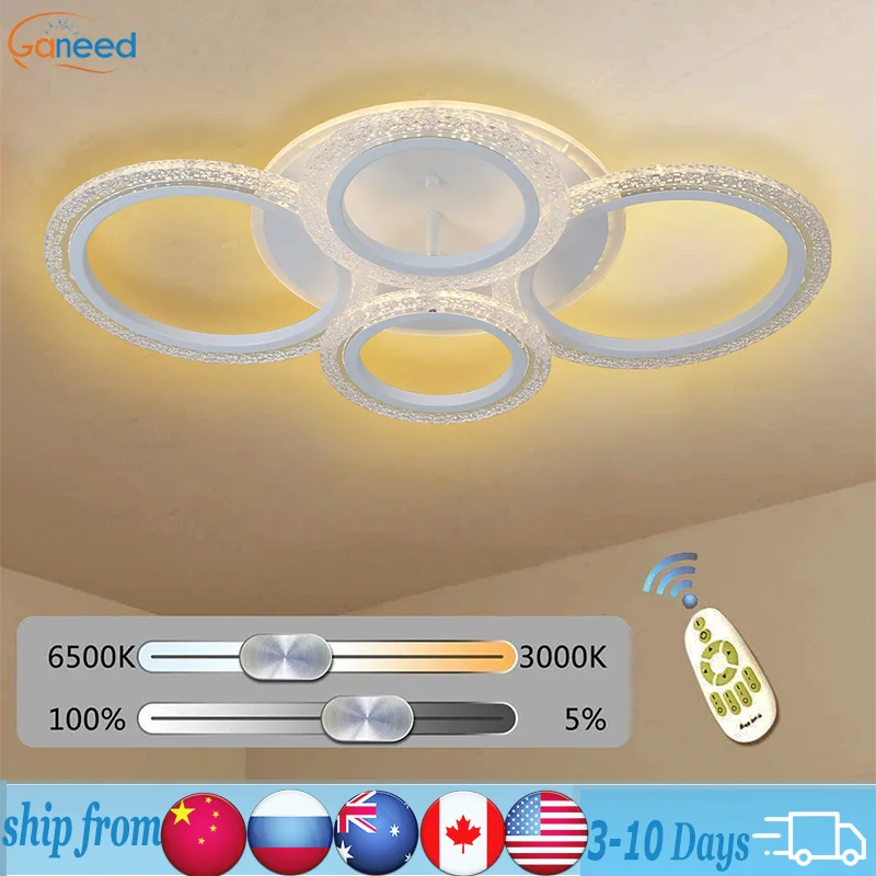 

Ganeed Modern LED Dimmable Ceiling Light Remote Control Circle Lamp Fixture for Living Dining Room Bedroom Home Loft