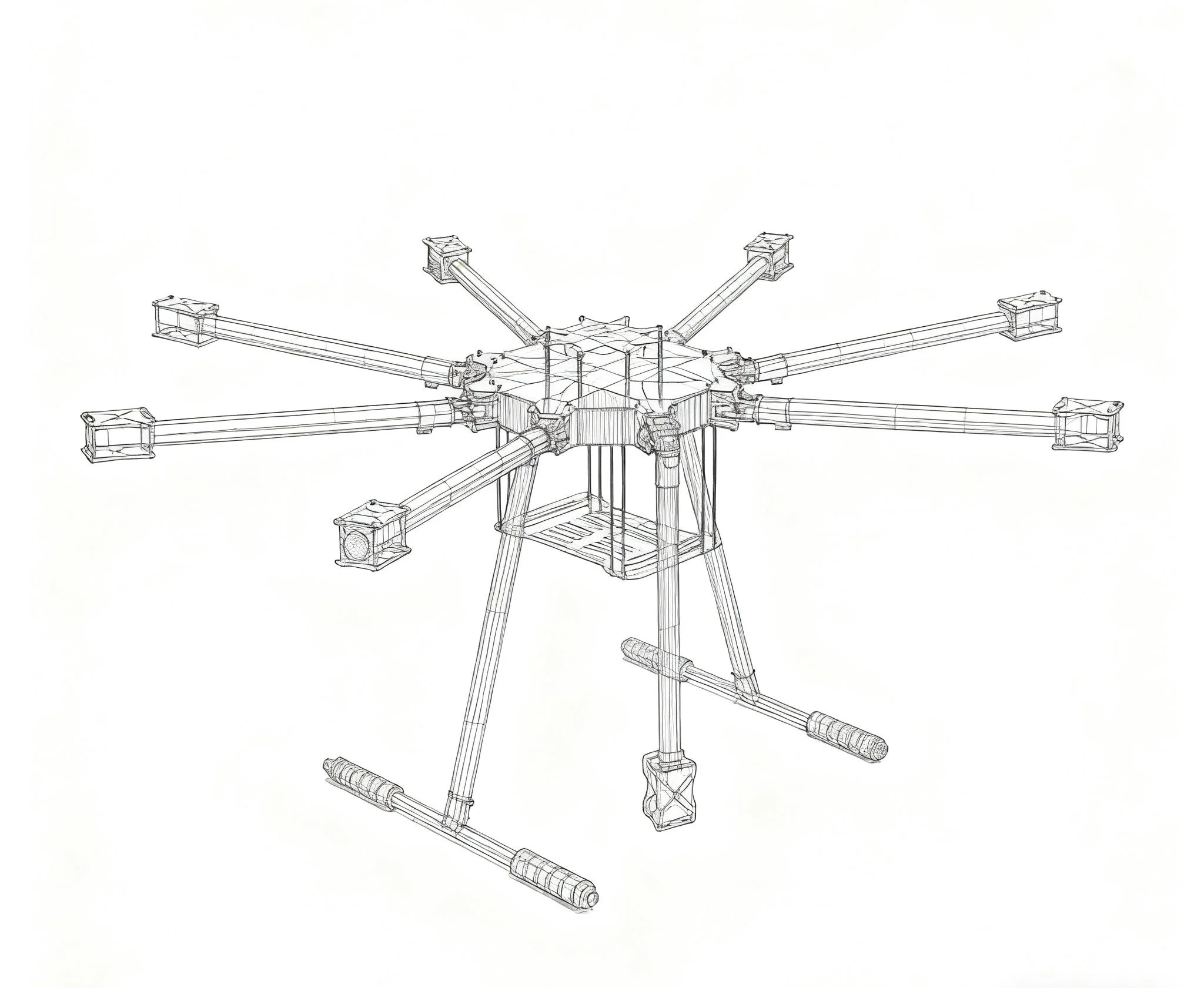 

Happy LX1100 8-осевой зонт для октокоптера, складная рама, мультикоптер, электронная выдвижная посадочная платформа DJI S1000 Tarot X8