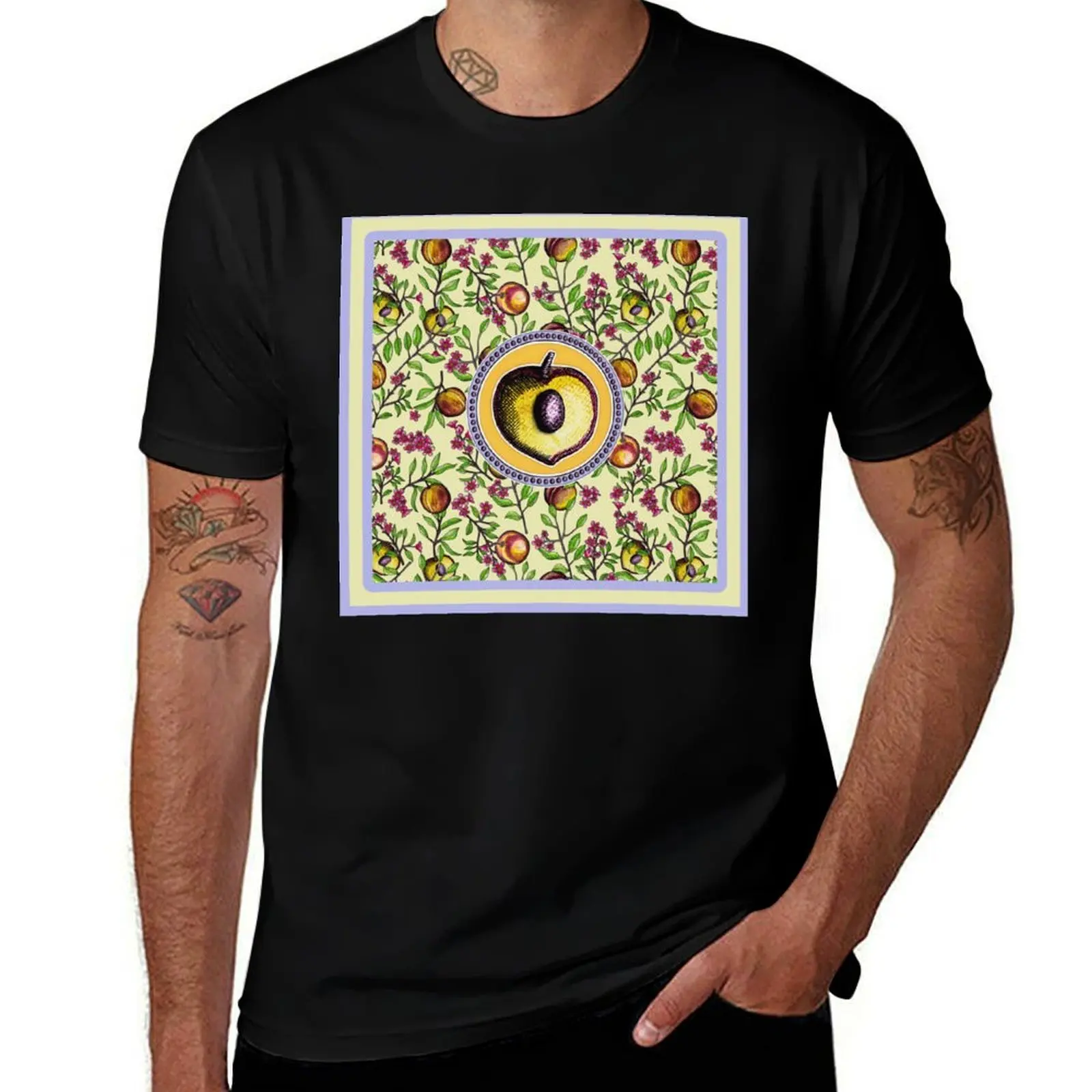 

Peaches and Flowers – Pale Goldenrod T-Shirt summer shirt plus sizes luxury designer customs design your own sweat shirts, men