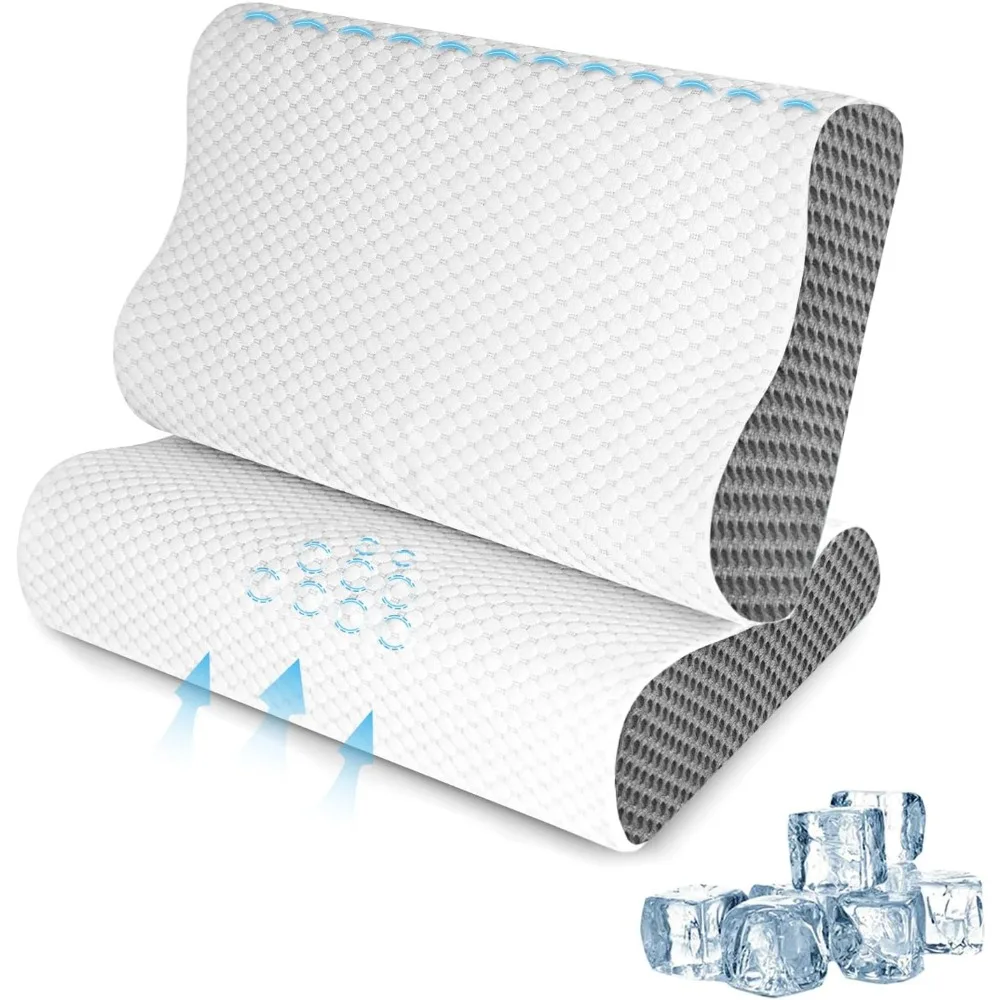 

Охлаждающие подушки из пены с эффектом памяти для сна, эргономичная подушка для шеи и облегчения боли в шее и плечах, регулируемая подушка