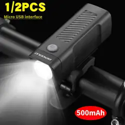 Bright Bicycle Light T6 LED Front USB Rechargeable MTB Mountain Bicycle Lamp 100LM Bike Headlight Flashlight for Cycling Bicycle