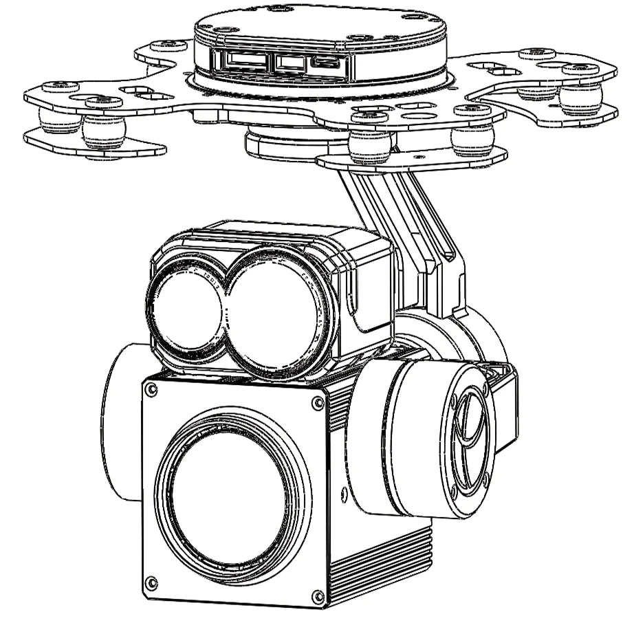 topotek 20x optical zoom gimbal camera with 2km laser rangefinder and gps location resolving for dji matrice drones