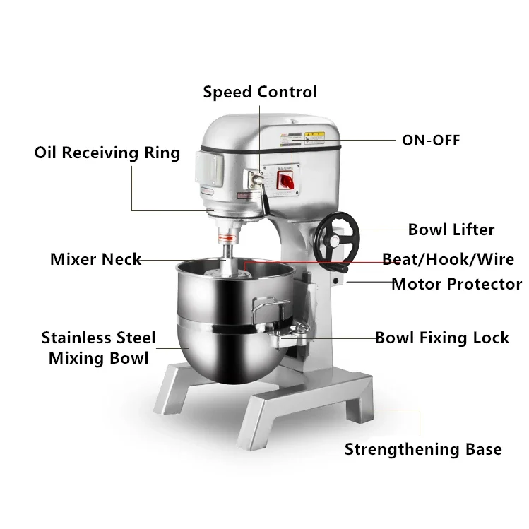 20 Baking shop commercial kitchen 20l planetary mixer 20 litre quarts liter planetary mixer bakery cake egg cream mixing machine