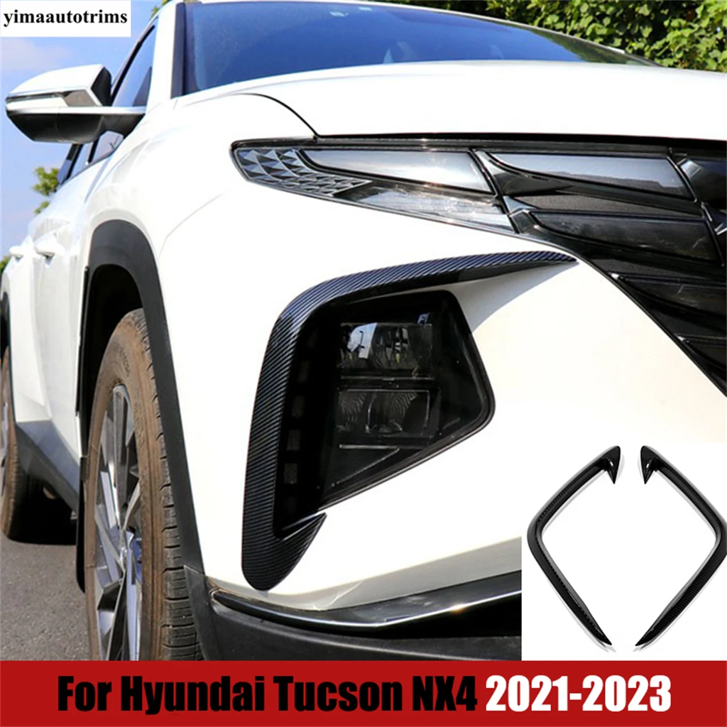 

Car Front Fog Lamp Light Eyebrow Wind Knife Strip Cover Trim For Hyundai Tucson NX4 2021 - 2023 Black / Carbon Fiber Accessories