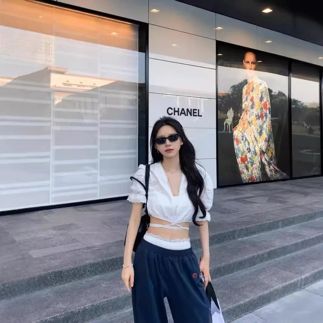 Frauen Elegante Feste Stickerei Bluse Frühling Sommer Casual Kurzarm V-ausschnitt Lose Hemd Büro Dame Kurze Übergroßen Tops