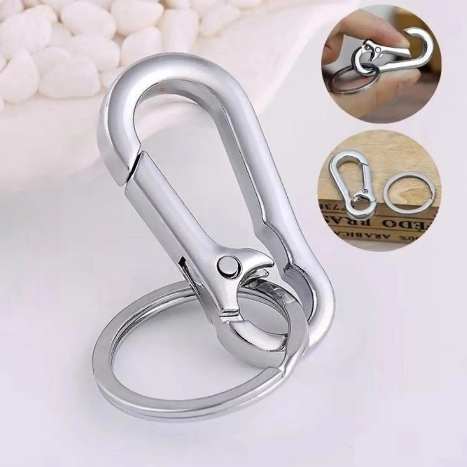 Metal Carabiner Key Storage holder Waist Hanging Simple Keychain Fashion Car Key Waist Keyring For Belts Jeans School