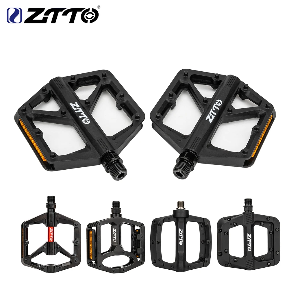 ZTTO Bicycle Pedals Nylon Pedals Platform Metal High-Strength Footboard DU bearing+Steel Axle  MTB Road Bike Flat Platform 9/16