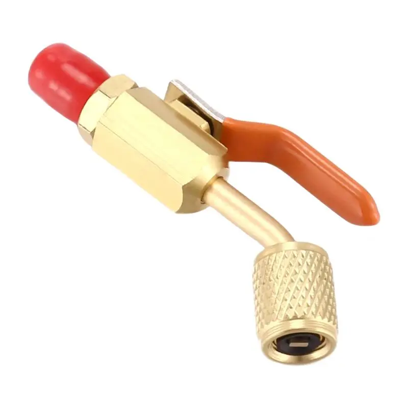Exquisite-R410a R134a Brass Shut Valve For A/C Charging Hoses HVAC 1/4Inch AC Refrigerant