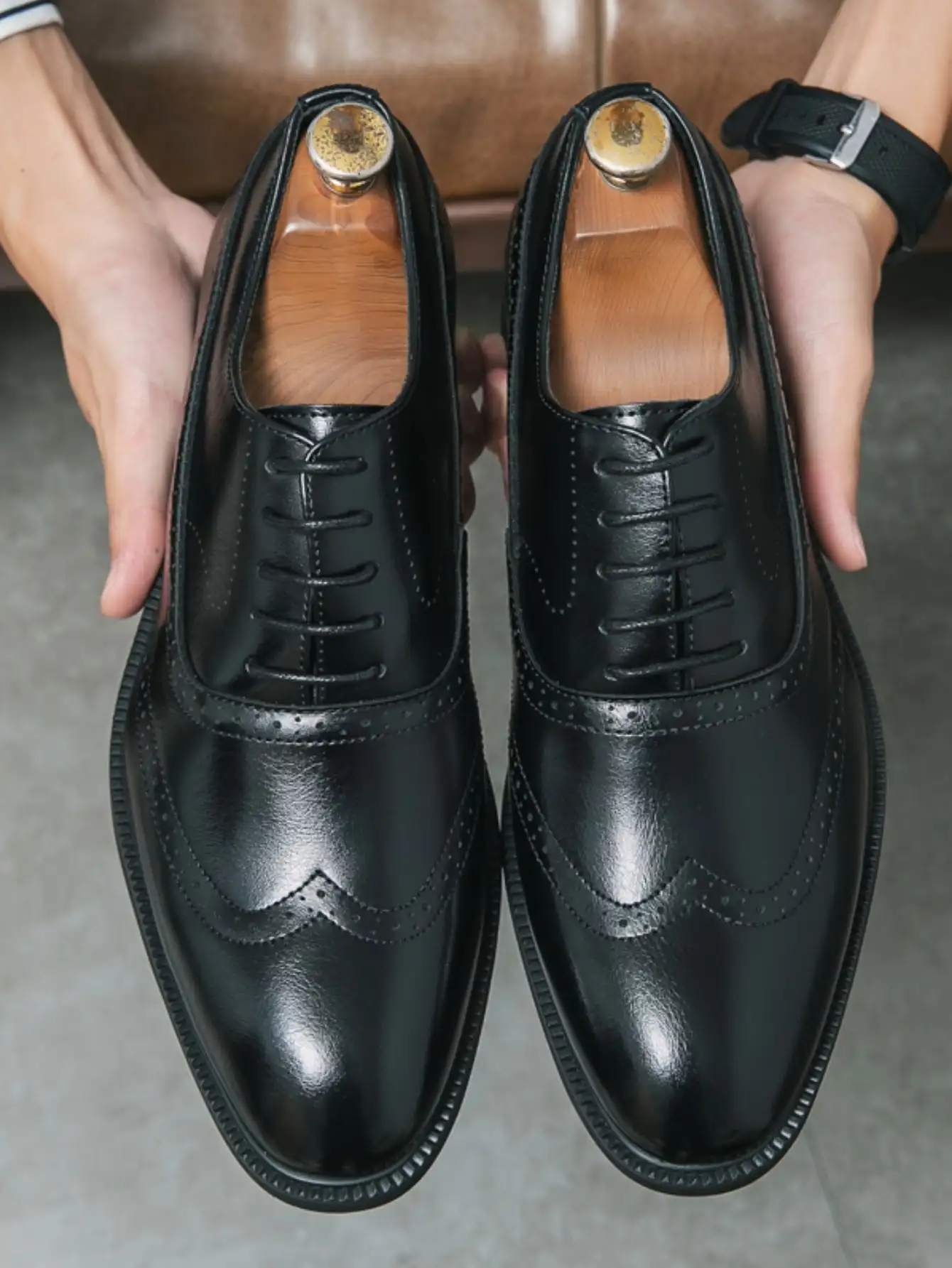 Business Oxford Shoes For Men, Lace-up Front Dress Shoes