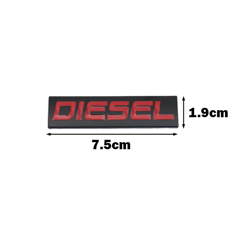 Car Styling 3D Metal Chrome Zinc Alloy Emblem Universal Diesel Logo Car Badge Body Trunk Fender Adhensive Emblem Auto Accessory