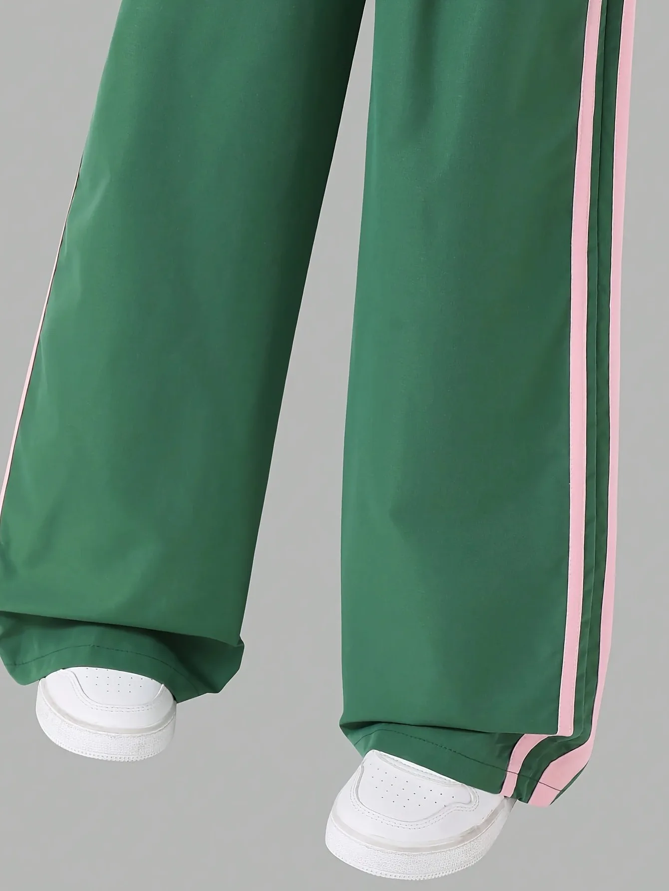 Mädchen-Hose mit Nummer 23, gestreift, weites Bein, Kontrastfarbe, Kordelzug, elastische Taille, Streetwear, Hip-Hop, lässig, Sport, locker, P – Detail 4