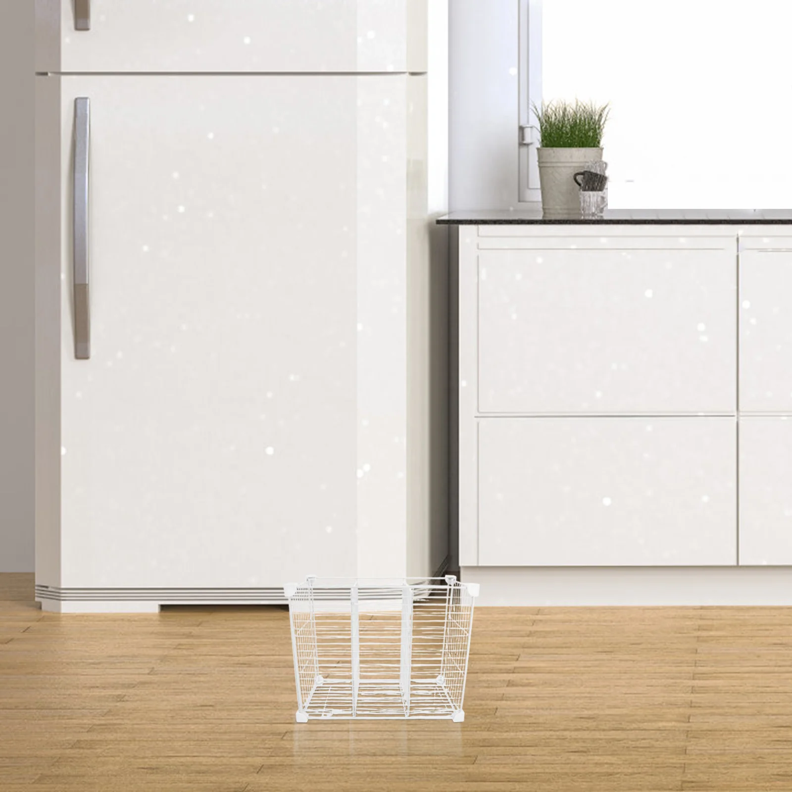 

Freezer Basket Dividers 3 Grids Modular Deep Freezer Storage Bins Metal Mesh Shelf Organizer Refrigerator Shelf Divider Space