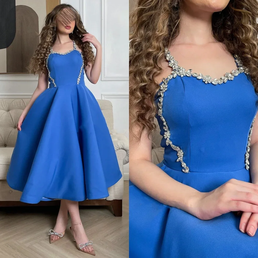 Yipeisha   Exquisite Sweetheart A-line Anke Length Es Rhinestone Satin Customized Saudi Arabia Prom Dress