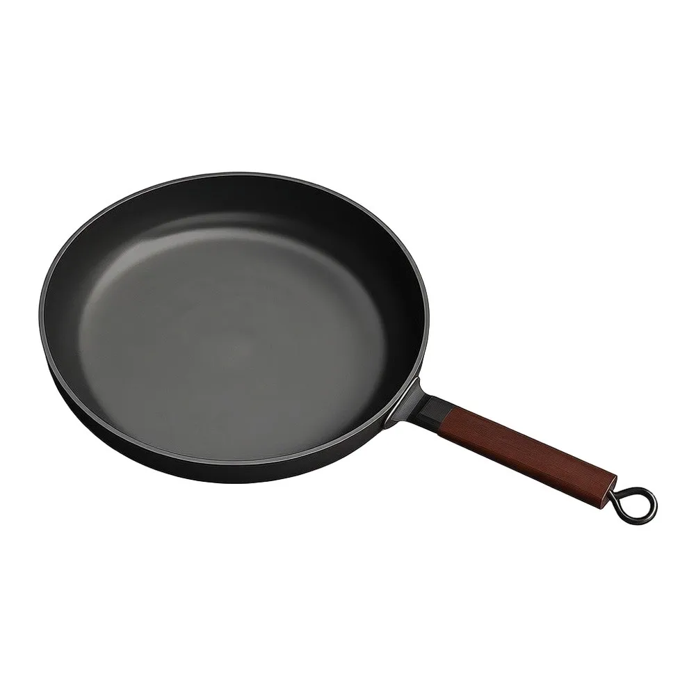 Pure Iron Frying Pan With Nitride Anti Rust Craftsmanship For Traditional Skillet Cooking On Gas And Induction Stoves 24cm
