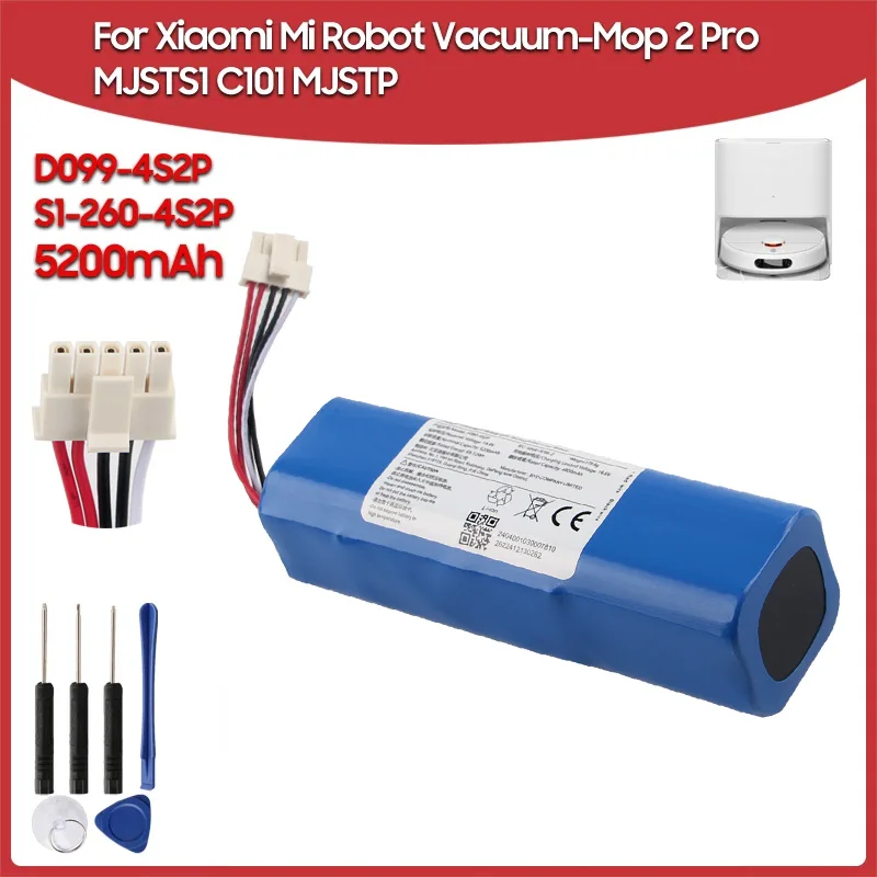 

Replacement Battery D099-4S2P For Xiaomi Mi Robot Vacuum-Mop 2 Pro MJSTS1 MJSTP C101 S1-260-4S2P Robot Vacuum Cleaner Battery