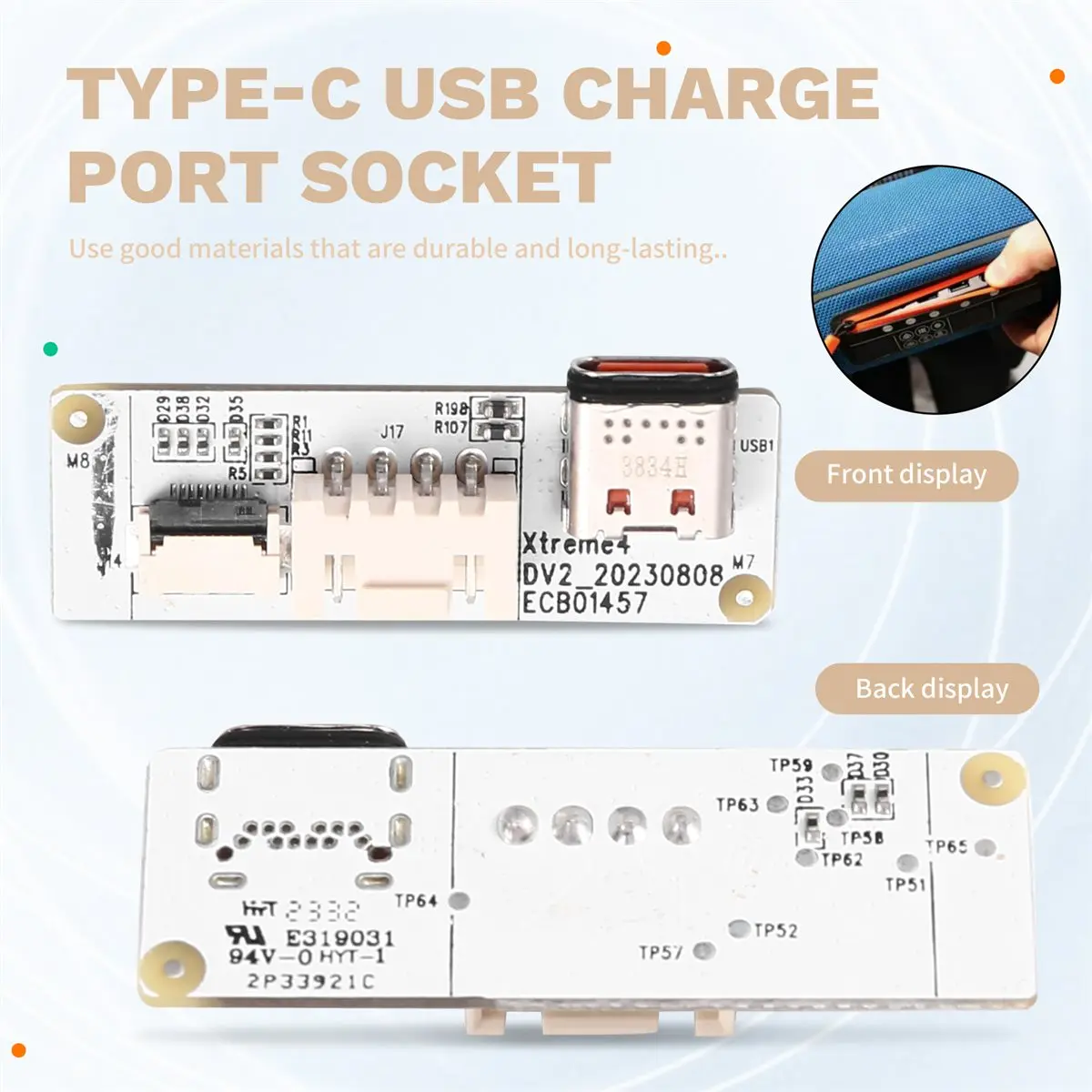 giftnew 1PCS for JBL Xtreme 4 Xtreme4 GG Type-C USB Charge Port Socket USB Jack Power Supply Board Connector