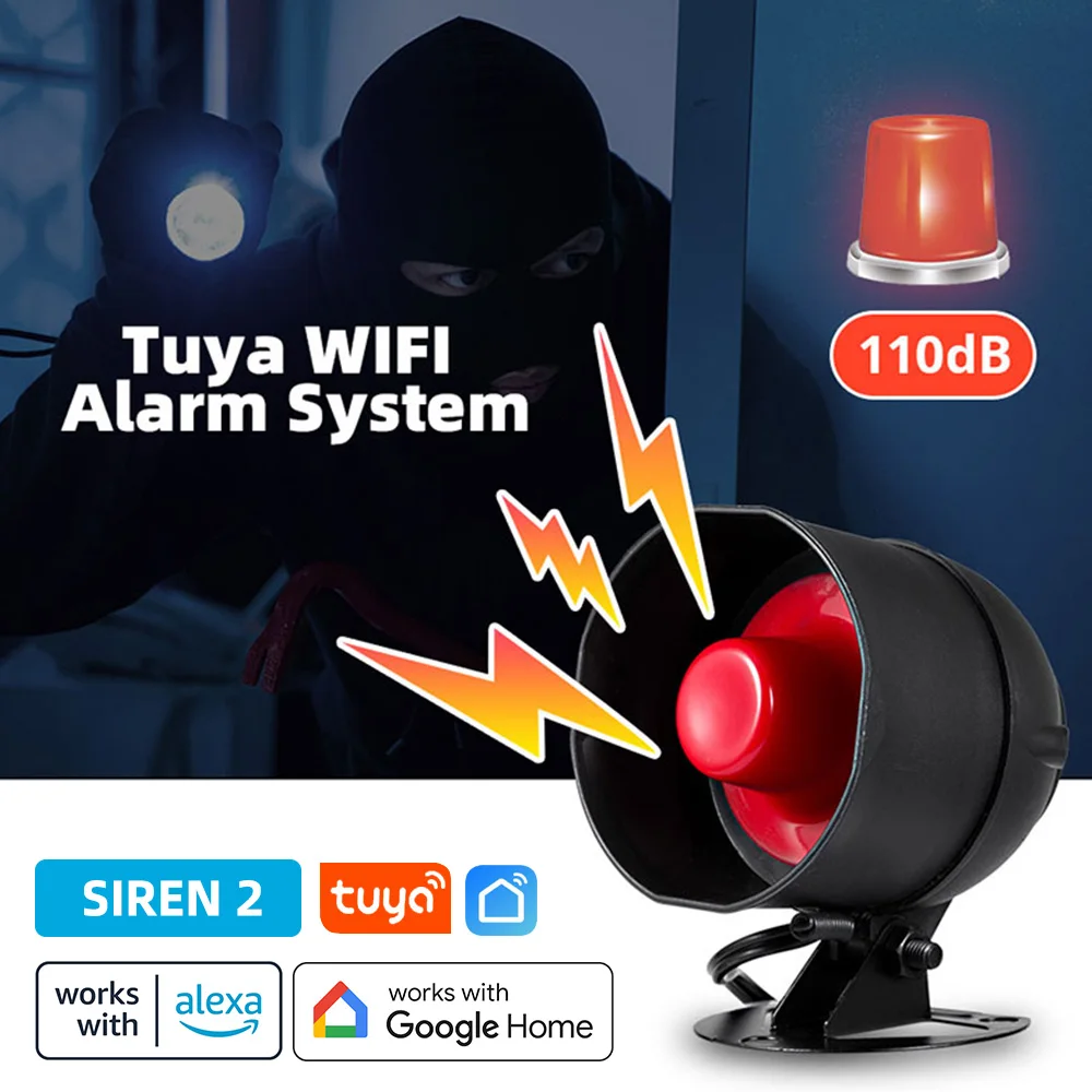 Tuya WiFi Smart Wireless Alarm System Siren Smart Home Security Protection PIR Motion Sensor Door Sensor Support Alexa Google