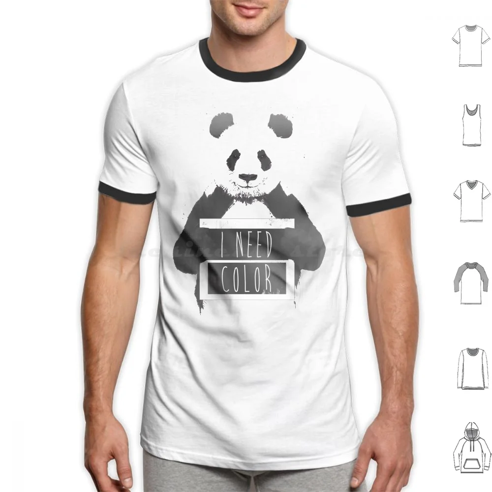 I Need Color T Shirt Men Women Kids 6Xl Panda Animal Humor Funny Grunge Typography Bear Black And White Balazs Solti