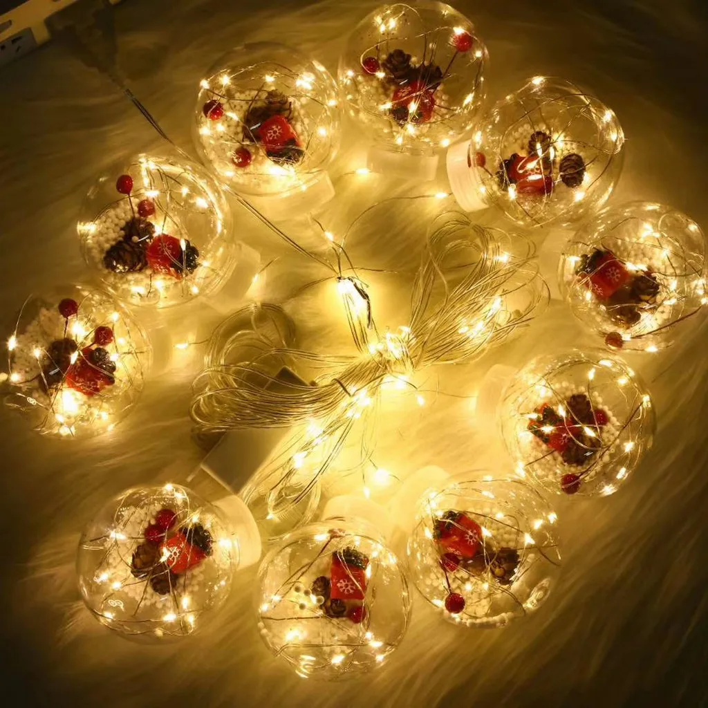 Natal Luzes LED Cordas, Lâmpada Plug Powered, Decoração para casa, 220V