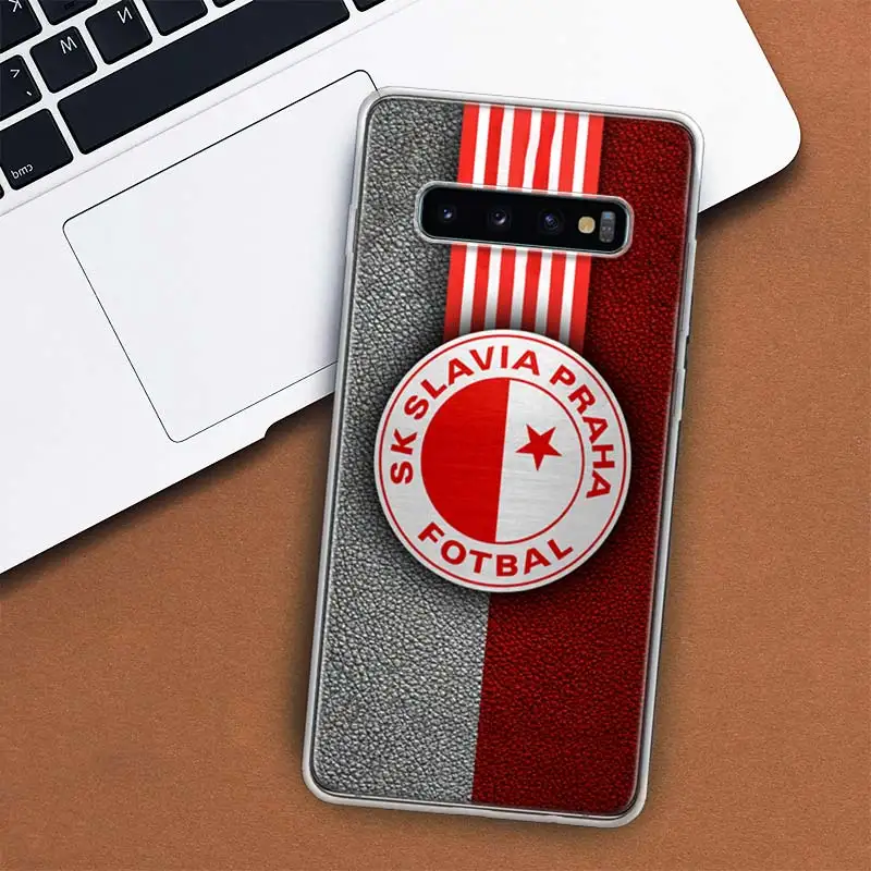 Sk Slavia Praha Czech Republic Phone Case For Samsung Galaxy S25 S24 S23 Plus S22 Ultra S21 S20 FE S10 + S25U Transparent Shell 