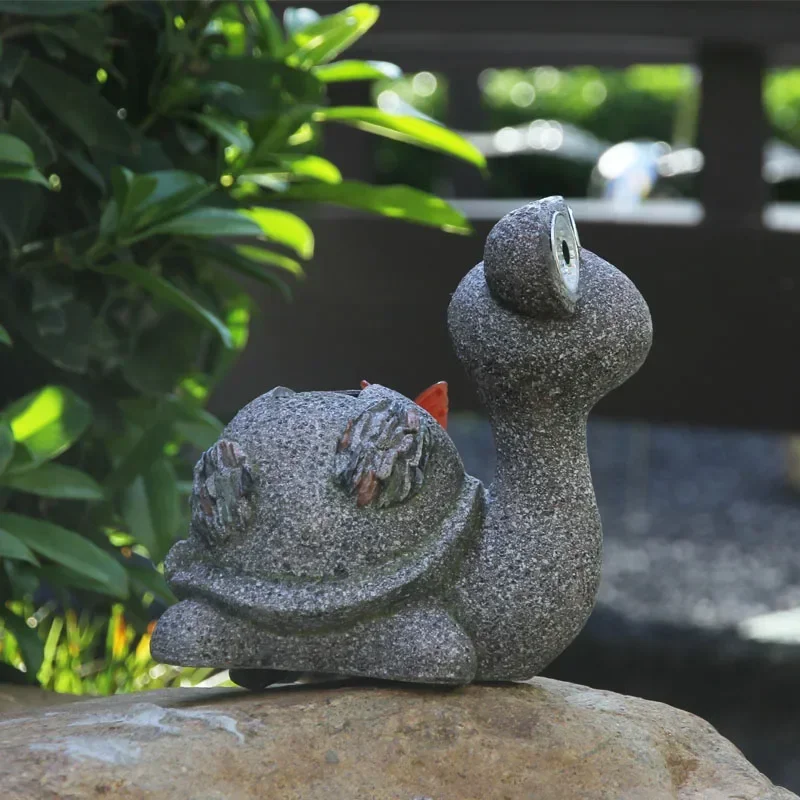 Garden Outdoor Decoration Figures Butterfly Solar Light Gardening Snail Statue Ornament Outside Yard Lawn Lawn Porch Backyard