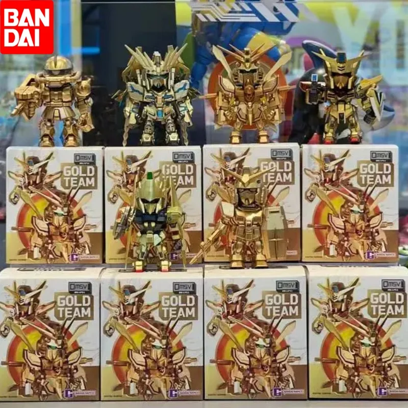 

Bandai Qmsv Mini Gold Team Gundam Blind Box Action Figure Model Desktop Ornament Anime Periphery Gift For Hobby Collectors