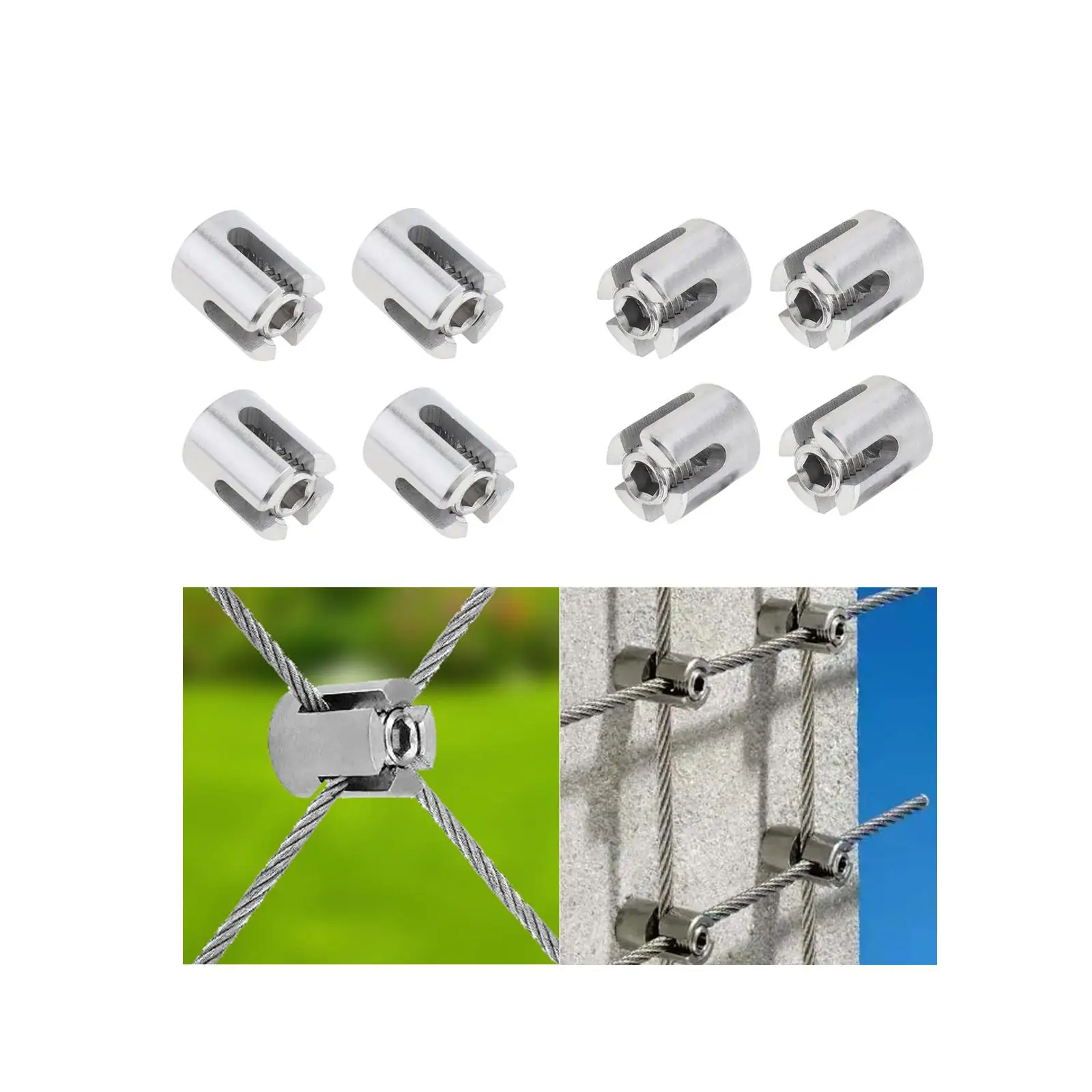 4 Pieces Cross Cable Clamps Wear Resistant Easily Install Heavy Duty Cable Clips Wire Rope Clip for Wall Wire Trellis System