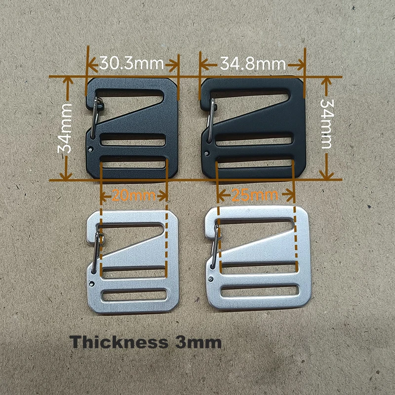 10pcs Metal Adjuster Buckle Middle Center Bar Buckle Aluminum G hook Clasp for Backpack DIY Crafts Belt Bags Strap Hook