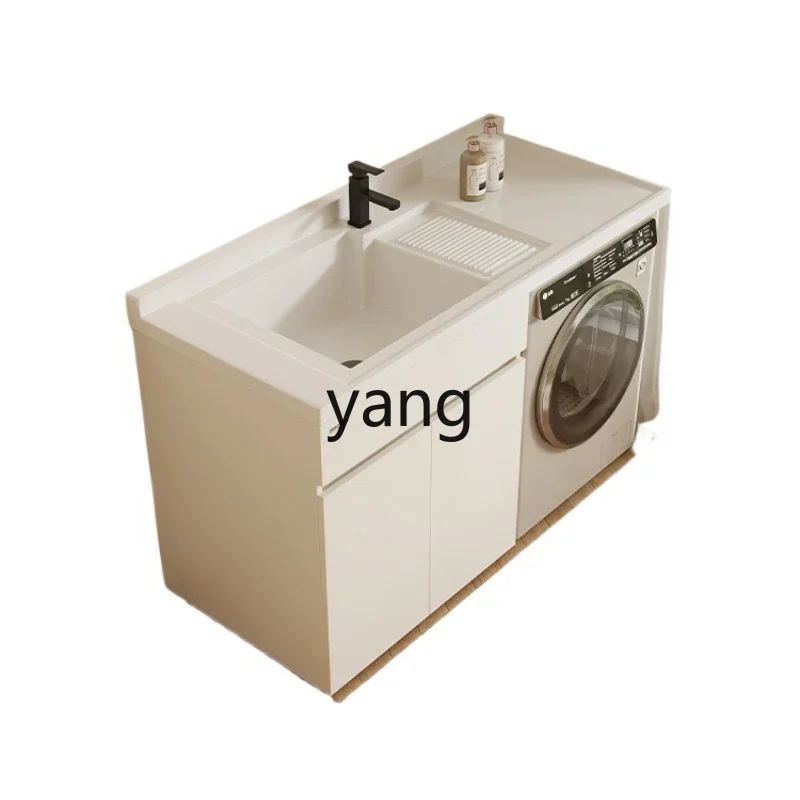 YJQ washing machine cabinet combination significant other laundry pool basin integrated quartz stone countertop customization