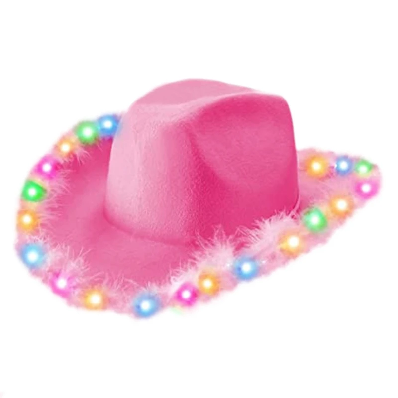 Female Top Hat Western Cowgirl Hat Wide Brim Bonnet Hat Fashion Caps Musical Festival Party Hat Novelty Cosplay Costume